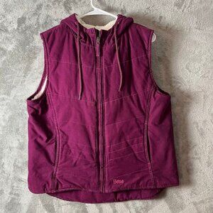 Berne Sherpa Lined Duck Women's Fleece Lined Vest Washed Plum Size Large